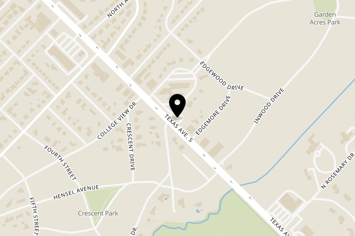 Map showing the location of Frittella Italian Cafe on 3901 S Texas Ave in Bryan